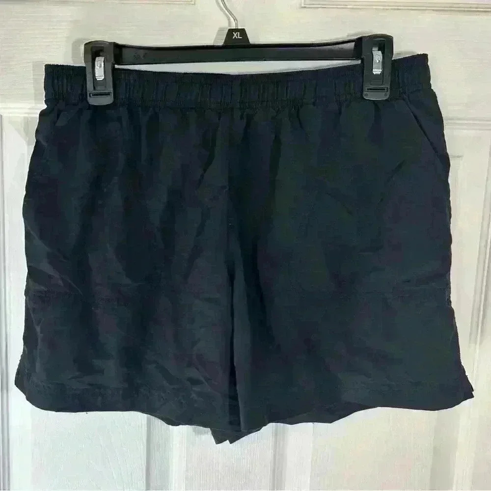 Columbia Womens Black Elastic Waist Slash Pockets Pull On Shorts Size Medium